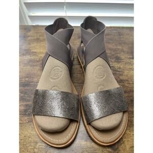 Sorel Womens 8 Ash Brown Ella II Criss Cross Strap Summer Sandal